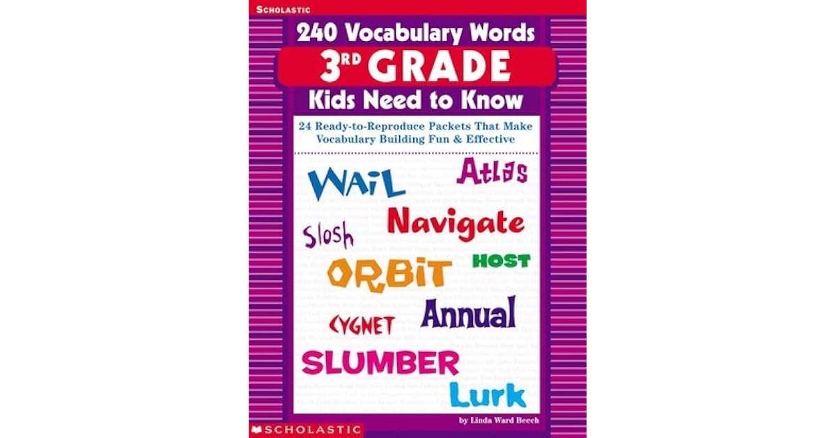 240 Vocabulary Words 3rd Grade Kids Need To Know: 24 Ready-to-Reproduce