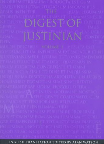 The Digest of Justinian (Paperback)