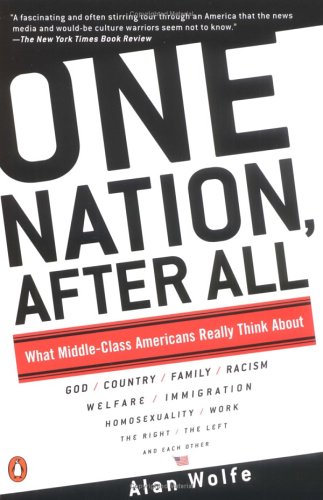 One Nation, After All : What Americans Really Think About God, Country, Family, Racism, Welfare, Immigration, Homosexuality, Work, The Right, The Left and Each Other (Paperback)