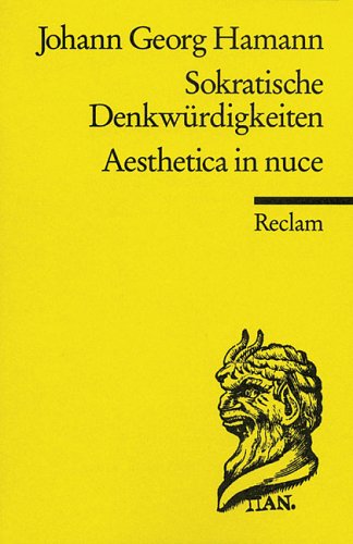 Sokratische Denkwürdigkeiten / Aesthetica in nuce (Paperback)