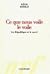 Ce que nous voile le voile: La République et le sacré