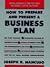 How To Prepare And Present A Business Plan