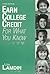 Earn College Credit for What You Know