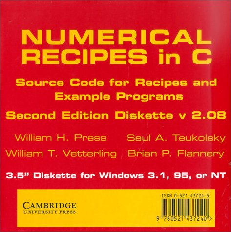 Numerical Recipes in C 3.5 Inch Diskette for Windows: The Art of Scientific Computing (Diskette)