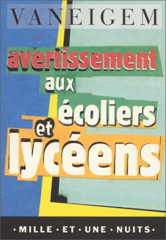 Avertissement aux écoliers et lycéens (Paperback)
