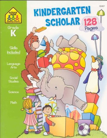 School Zone Kindergarten Super Scholar Workbook: 128 Pages, Shapes, Colors, Beginning Sounds, Identifying Patterns, Ages 5 to 6 (Paperback)