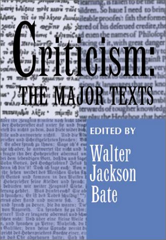 Criticism: The Major Texts (Hardcover)