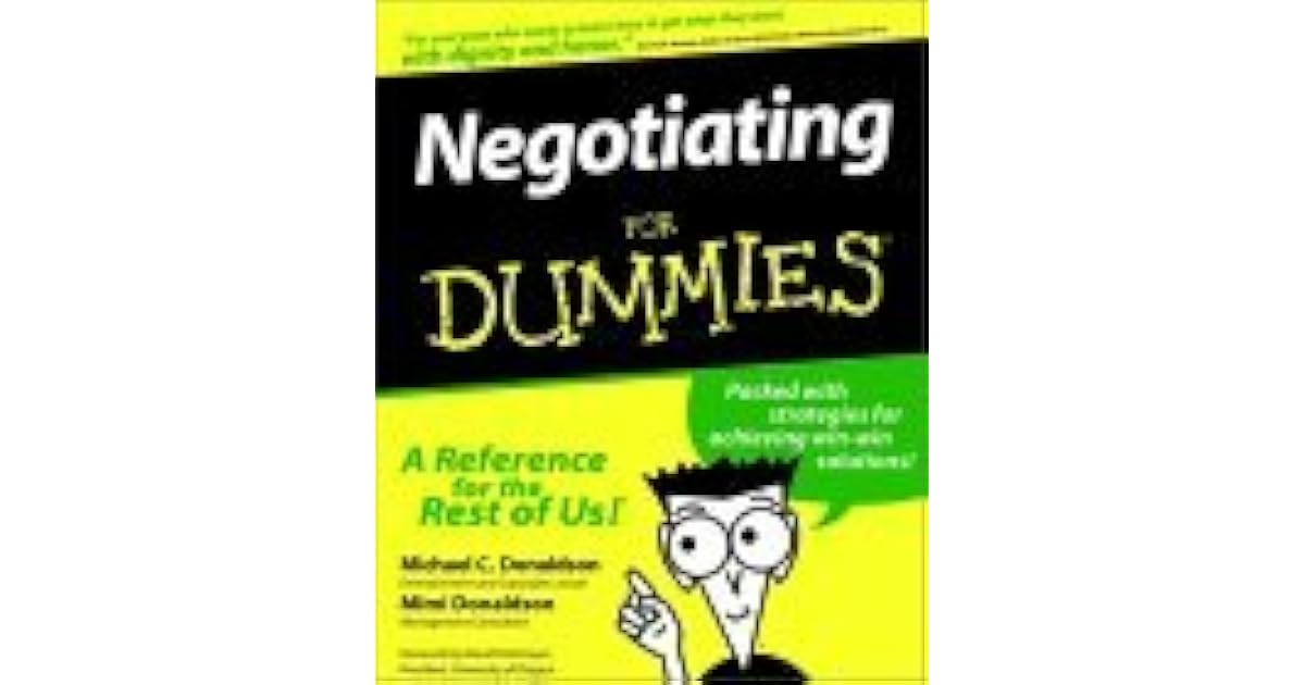 Negotiating for Dummies by Michael C. Donaldson