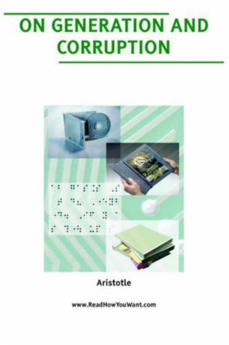 On Generation and Corruption (Paperback)