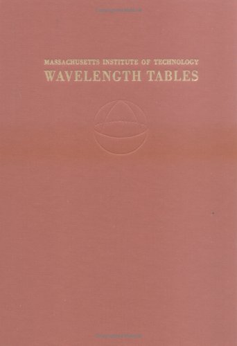 MIT Wavelength Tables, Vol. 1 · 2nd edition (Hardcover)