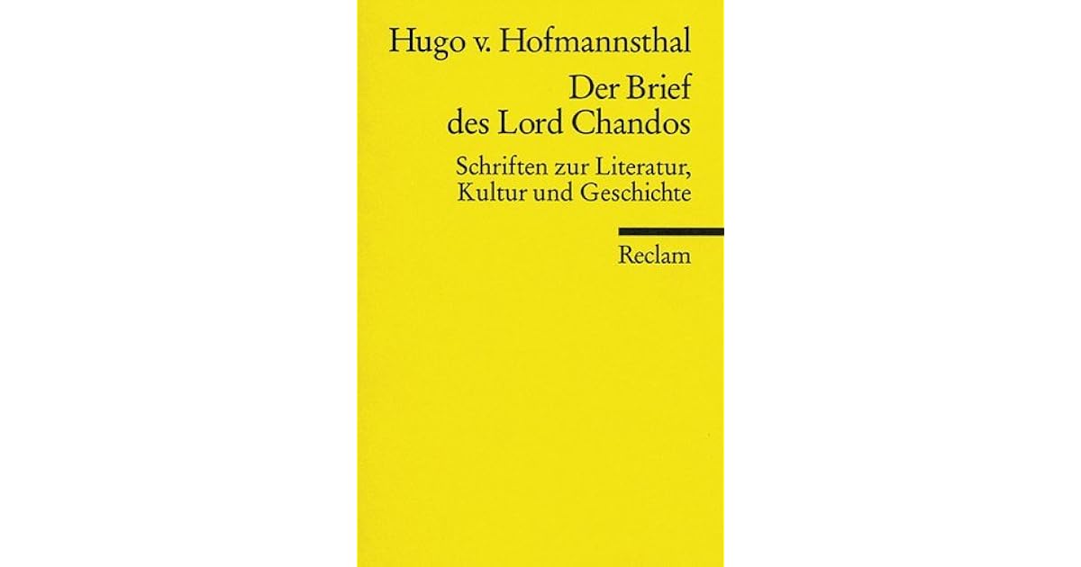 Der Brief des Lord Chandos. Schriften
