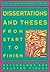Dissertations and Theses from Start to Finish: Psychology and Related Fields