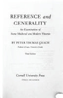 Reference and Generality: An Examination of Some Medieval and Modern Theories (Contemporary Philosophy)
