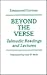 Beyond the Verse: Talmudic Readings and Lectures