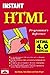 Instant HTML Programmer's Reference Html by Steven    Wright
