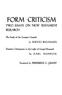 Form Criticism. Two Essays on New Testament Research (Paperback)