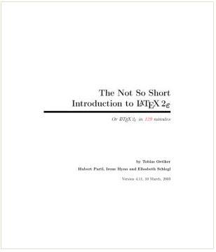 The not so short introduction to LaTeX 2e