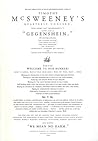 Timothy McSweeney's Quarterly Concern, Issue 1, Autumn 1998: "Gegenshein", or "The Ski Instructor"