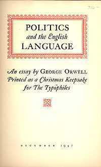 Cover of Politics and the English Language