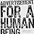 Advertisement for a Human B...