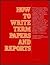 How to Write Term Papers an...