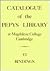 Catalogue of the Pepys Libr...