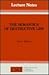The Semantics of Destructive LISP (Volume 5) (Lecture Notes)
