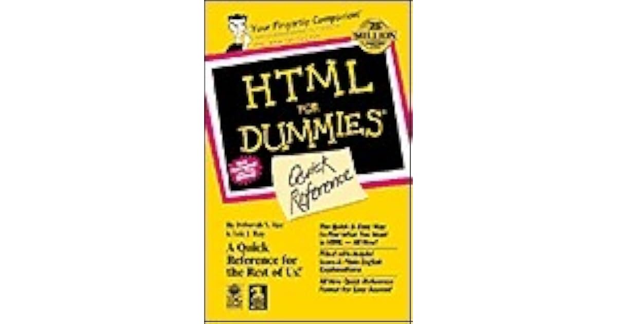 HTML for Dummies Quick Reference by Deborah S. Ray