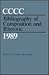 CCCC Bibliography of Composition and Rhetoric 1989 by Erika Lindemann