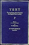 Text: Transactions of the Society for Textual Scholarship