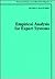 Empirical Analysis for Expert Systems (Research Notes in Artificial Intelligence Series)