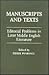 Manuscripts and Texts: Edit...