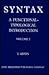 Syntax: A Functional-Typological Introduction, Volume I