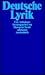 Deutsche Lyrik. Eine Anthol...