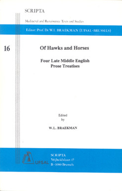 Of Hawks and Horses Four Late Middle English Prose Treatises Scripta 16