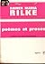 Poèmes et proses de Rainer-Maria Rilke