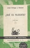 ¿Qué es filosofía? by José Ortega y Gasset