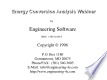 Energy Conversion Analysis Webinar Material