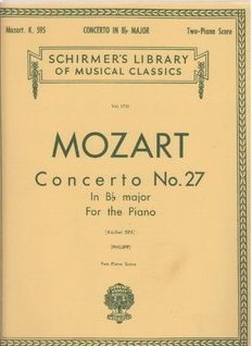 Mozart Concerto No. 27 in Bb Major K. 595 for Piano (Two-Piano Score) #1721 Schirmer's Library of Musical Classics