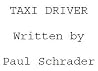 Taxi Driver [Screenplay]