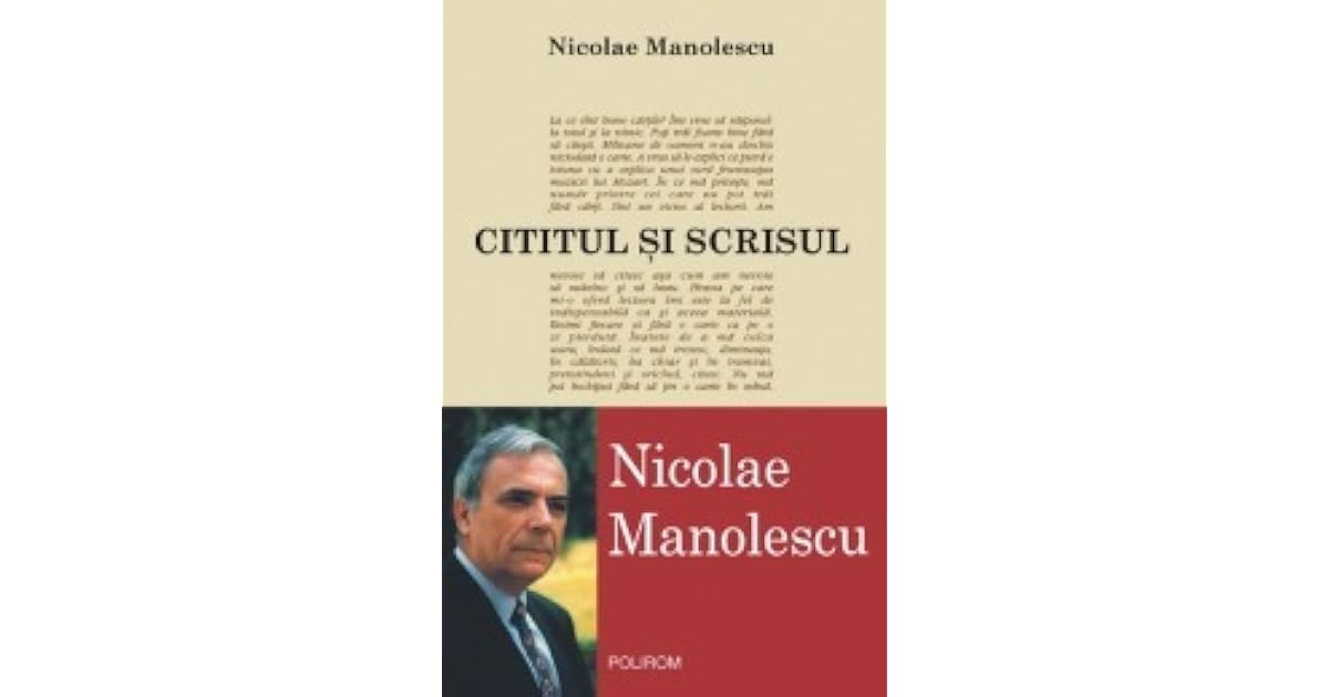 Cititul Si Scrisul Nicolae Manolescu