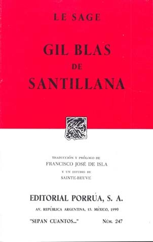 Portada de Gil Blas de Santillana., de Alain-René Le Sage