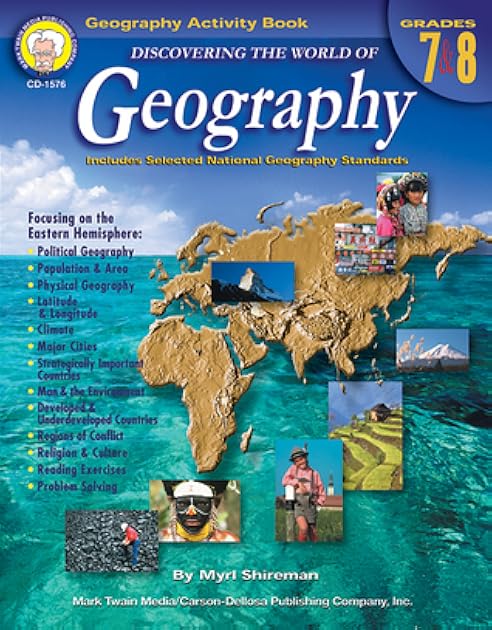 Mark Twain Geography Workbook, Geography for Kids Grade 7-8, Population, Political, Climate, Physical Geography of the Eastern Hemisphere, 7th Grade Workbooks & Up, Classroom or Homeschool Curriculum