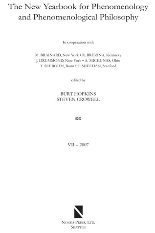 The New Yearbook for Phenomenology and Phenomenological Philosophy: Volume 7