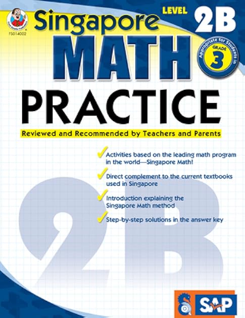 Singapore Math – Level 2B Math Practice Workbook for 3rd Grade, Paperback, Ages 8–9 with Answer Key