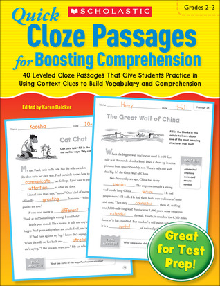 Quick Cloze Passages for Boosting Comprehension: Grades 2-3 (Paperback)