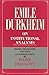 Emile Durkheim on Institutional Analysis (Heritage of Sociology Series)