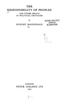 The Responsibility of Peoples and Other Essays in Political Criticism