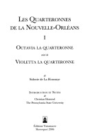 Les Quarteronnes de la Nouvelle-Orléans I. Octavia la quarteronne suivi de Violetta la quarteronne
