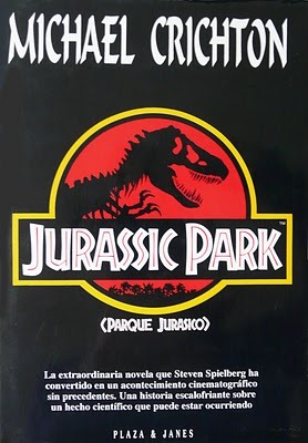 Portada de Parque Jurásico, de Michael Crichton